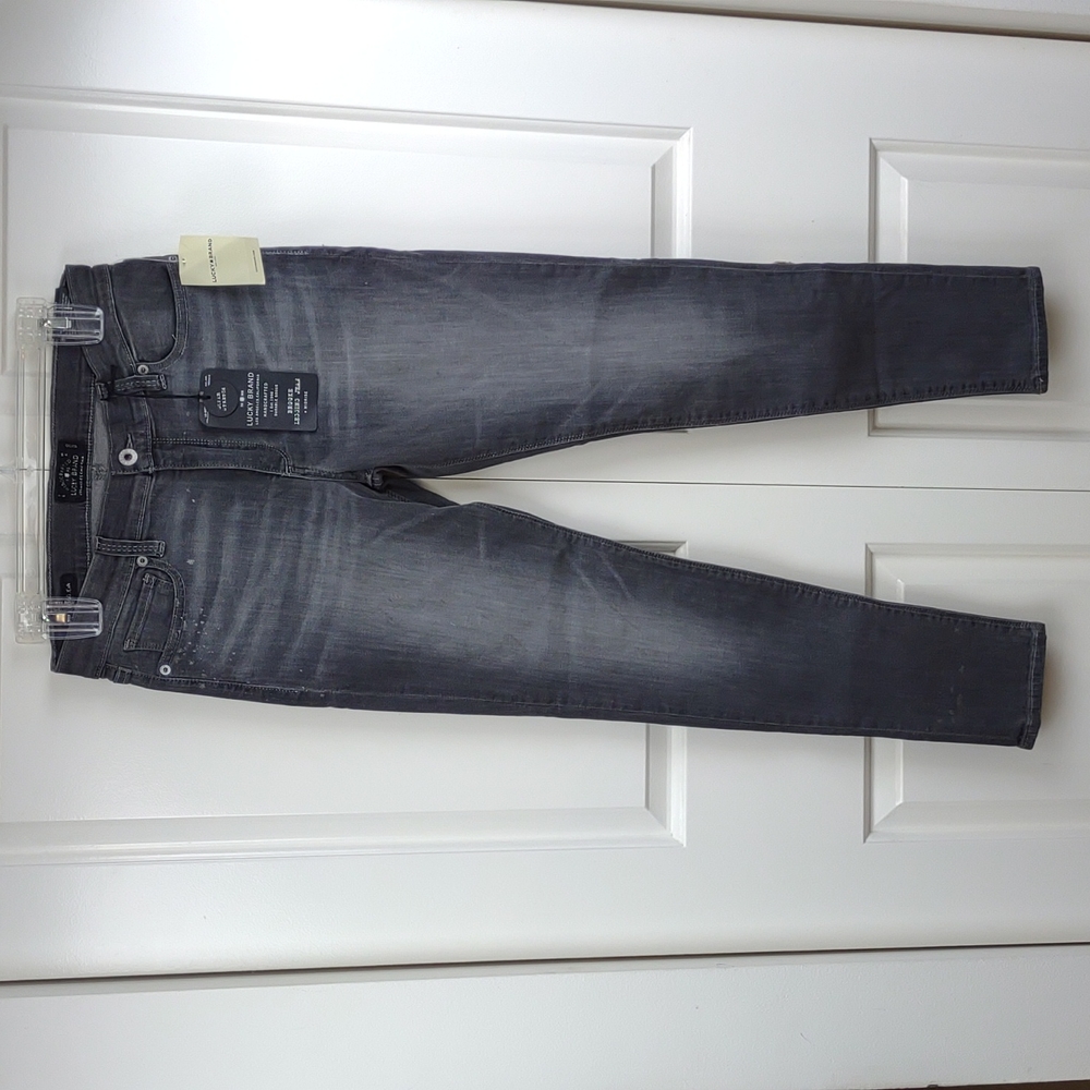 Lucky Brand Brooke Legging Jean Midrise Grey Distressed Super Stretch NWT - Picture 2 of 16